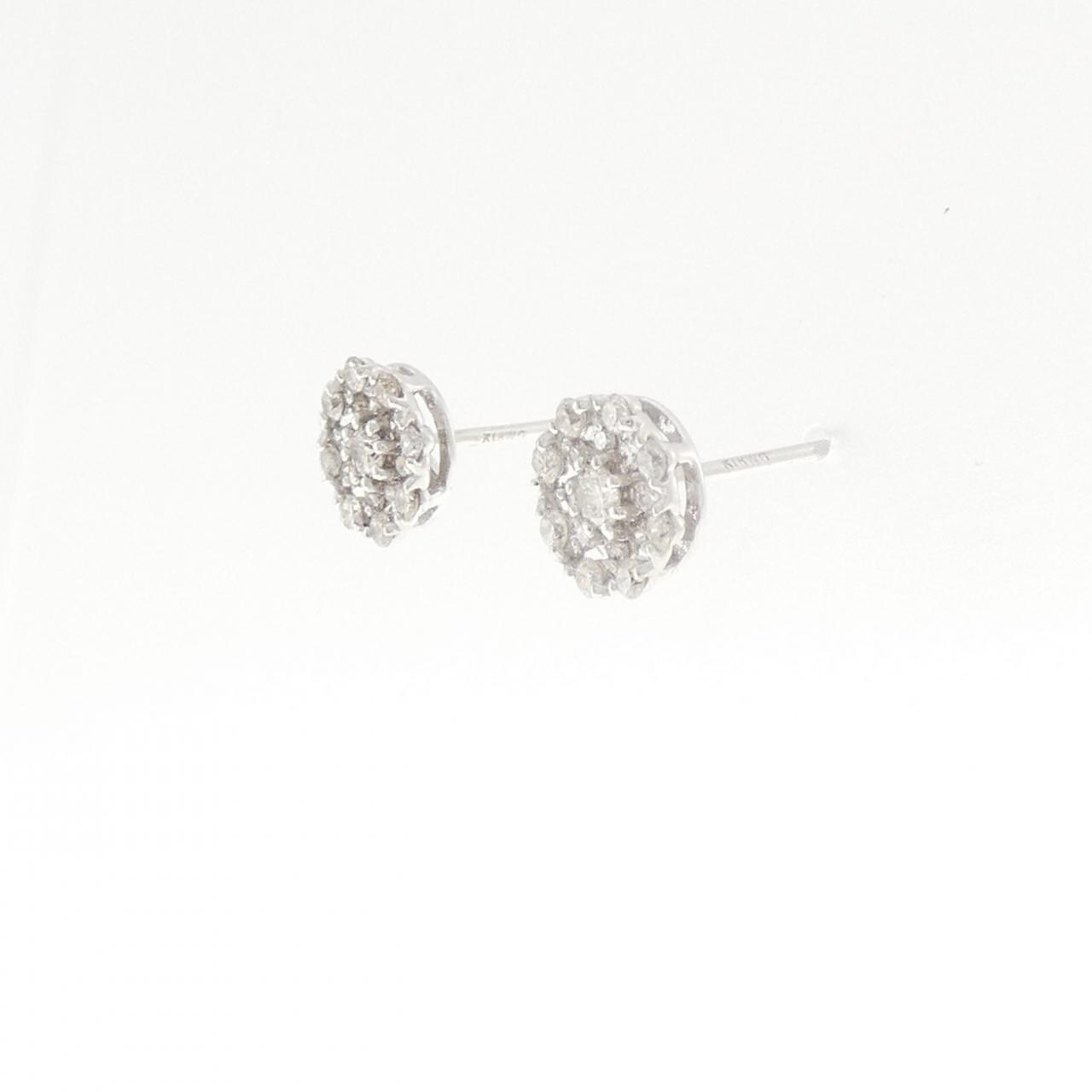K18WG ダイヤモンド ピアス 0.32CT