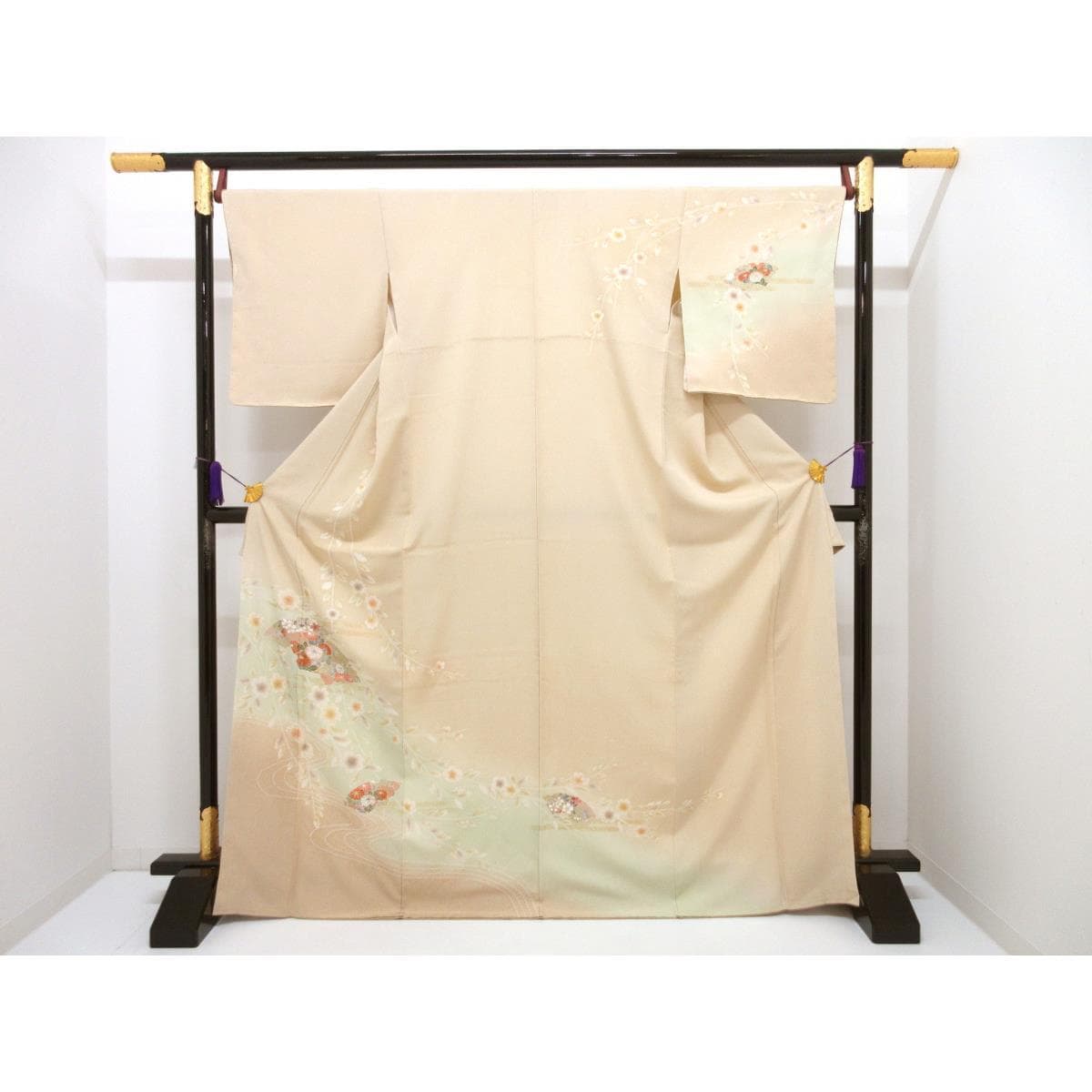 [Unused items] Visiting kimono, Yuzen gold leaf finish, tie-dyed gradation dyeing