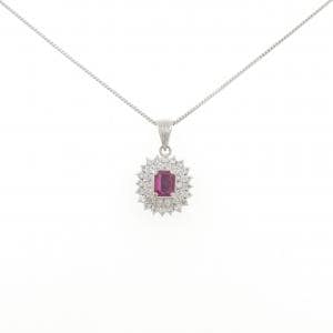 PT900/PT850 ルビー ネックレス 0.52CT