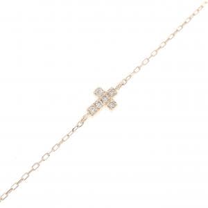 K10PG クロス ダイヤモンド ブレスレット 0.03CT