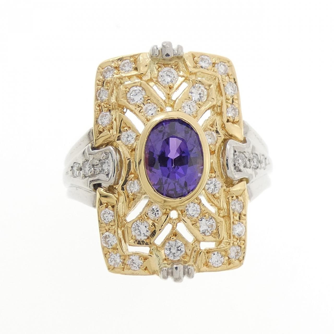 PT900/K18YG サファイヤ リング 1.24CT