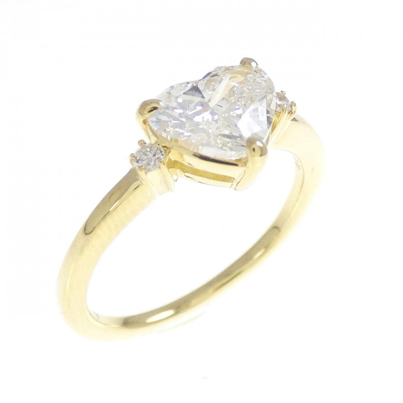K18YG ハート ダイヤモンド リング 1.019CT