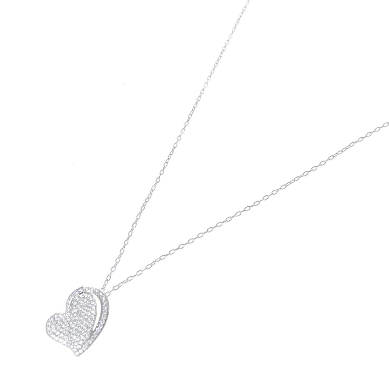 K18WG ハート ダイヤモンド ネックレス 0.69CT