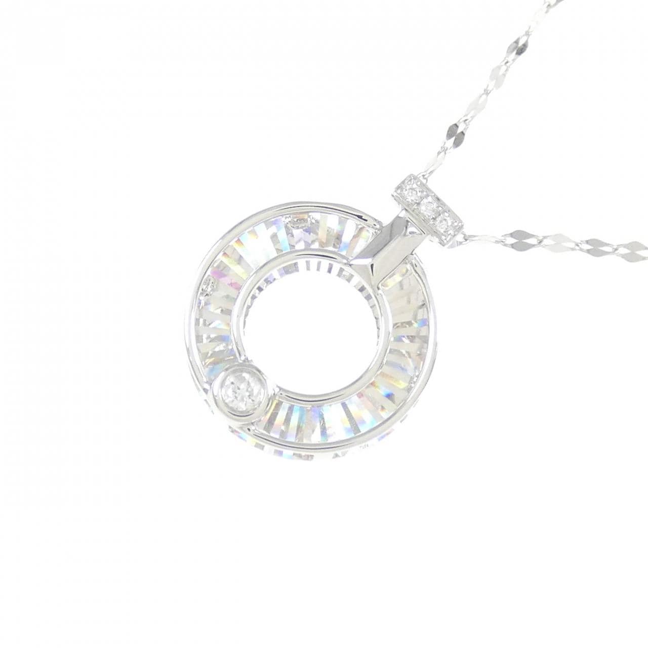 【新品】K18WG ダイヤモンド ネックレス 0.02CT