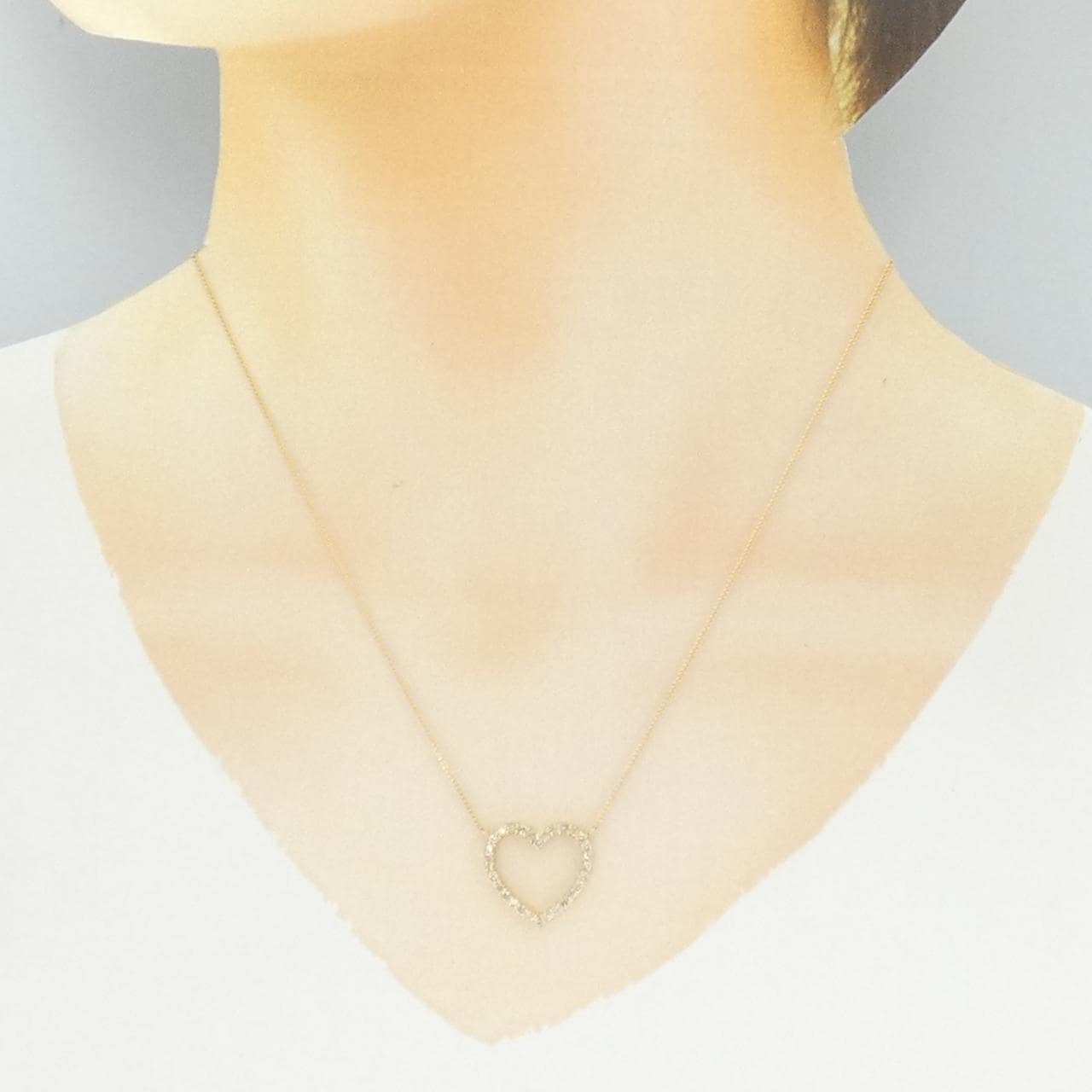 K18YG ハート ダイヤモンド ネックレス 0.52CT