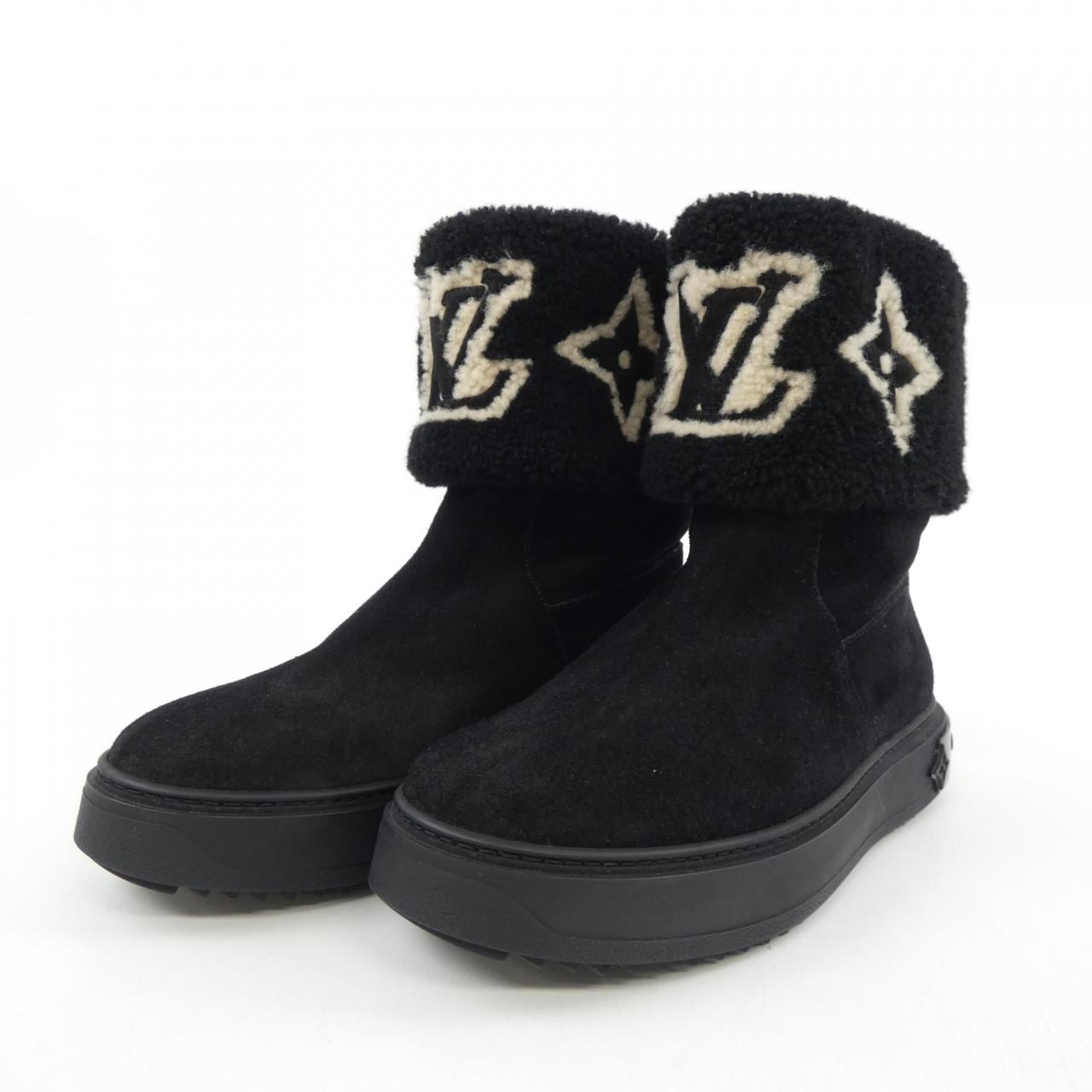 ルイヴィトン LOUIS VUITTON ロゴ スエード スノードロップライン ブーツ