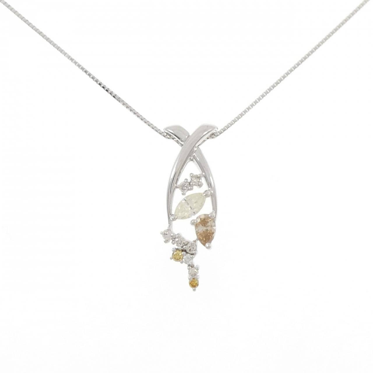 K18WG ダイヤモンド ネックレス 0.631CT