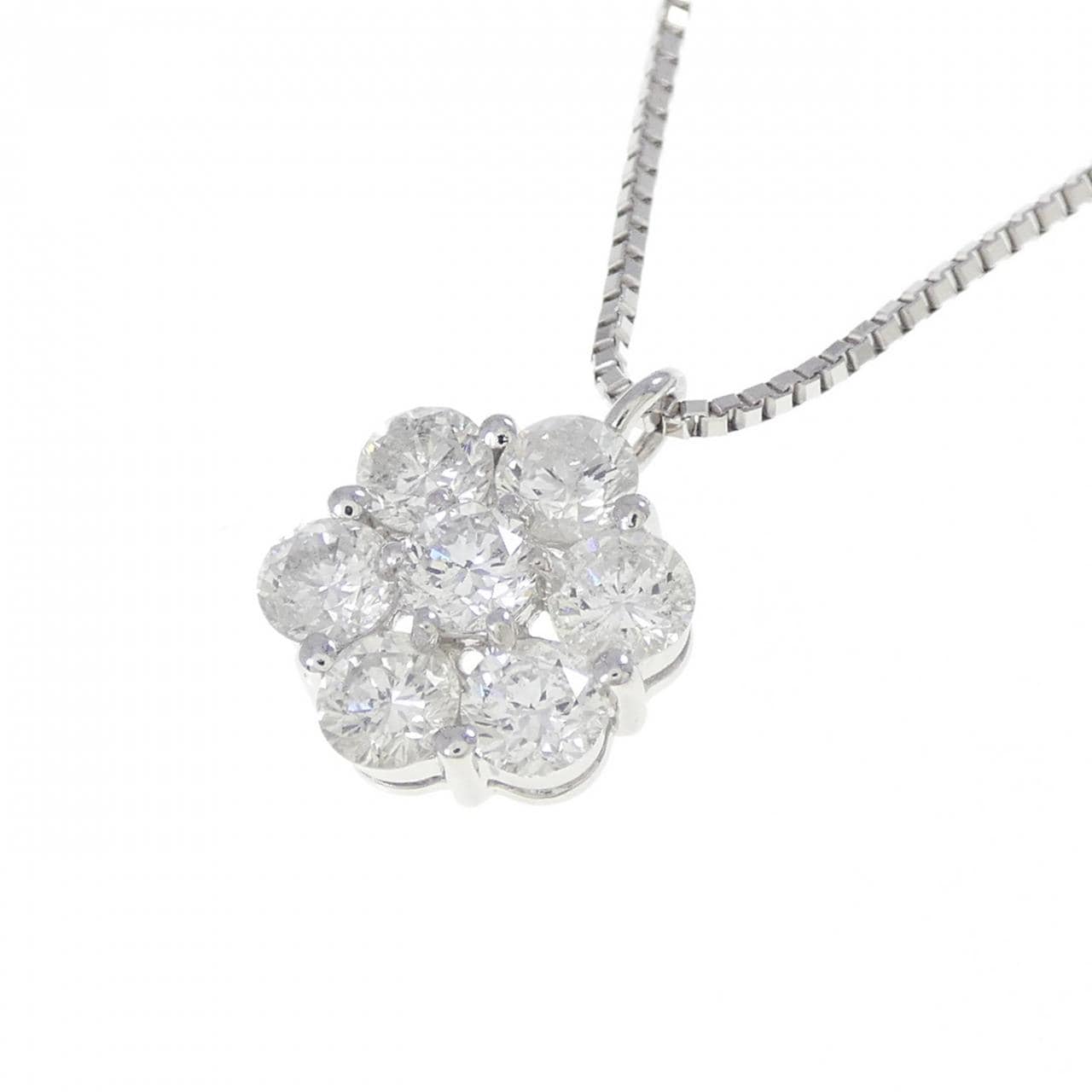 PT900/PT850 花朵钻石项链 1.11克拉