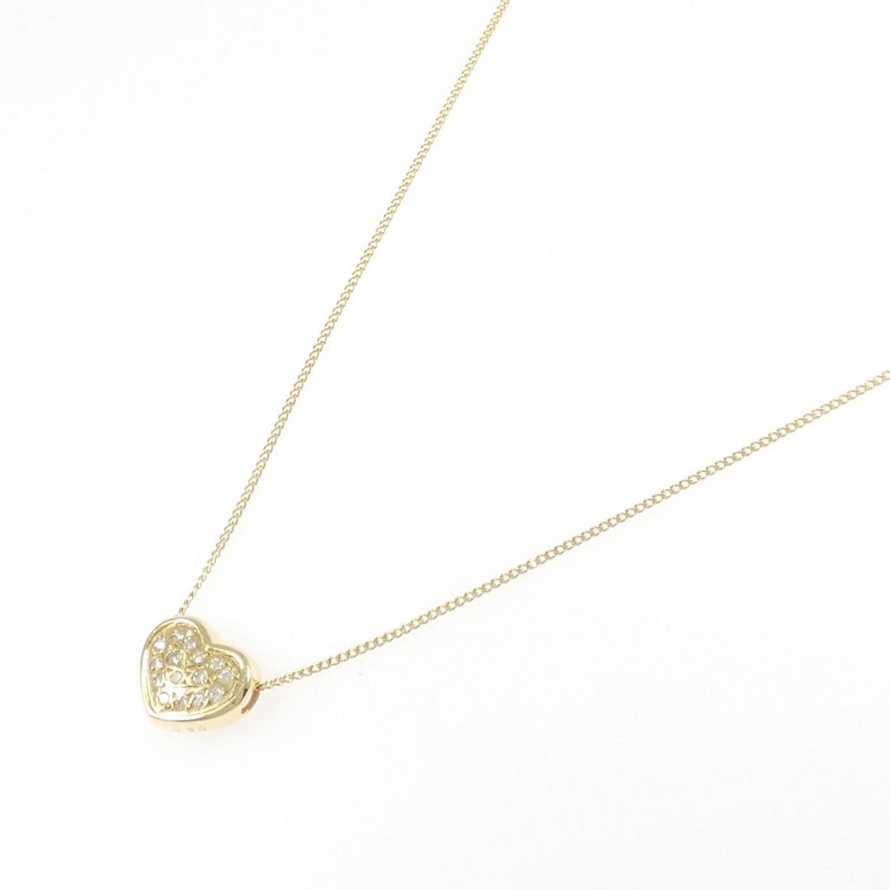 K18YG ハート ダイヤモンド ネックレス 0.10CT