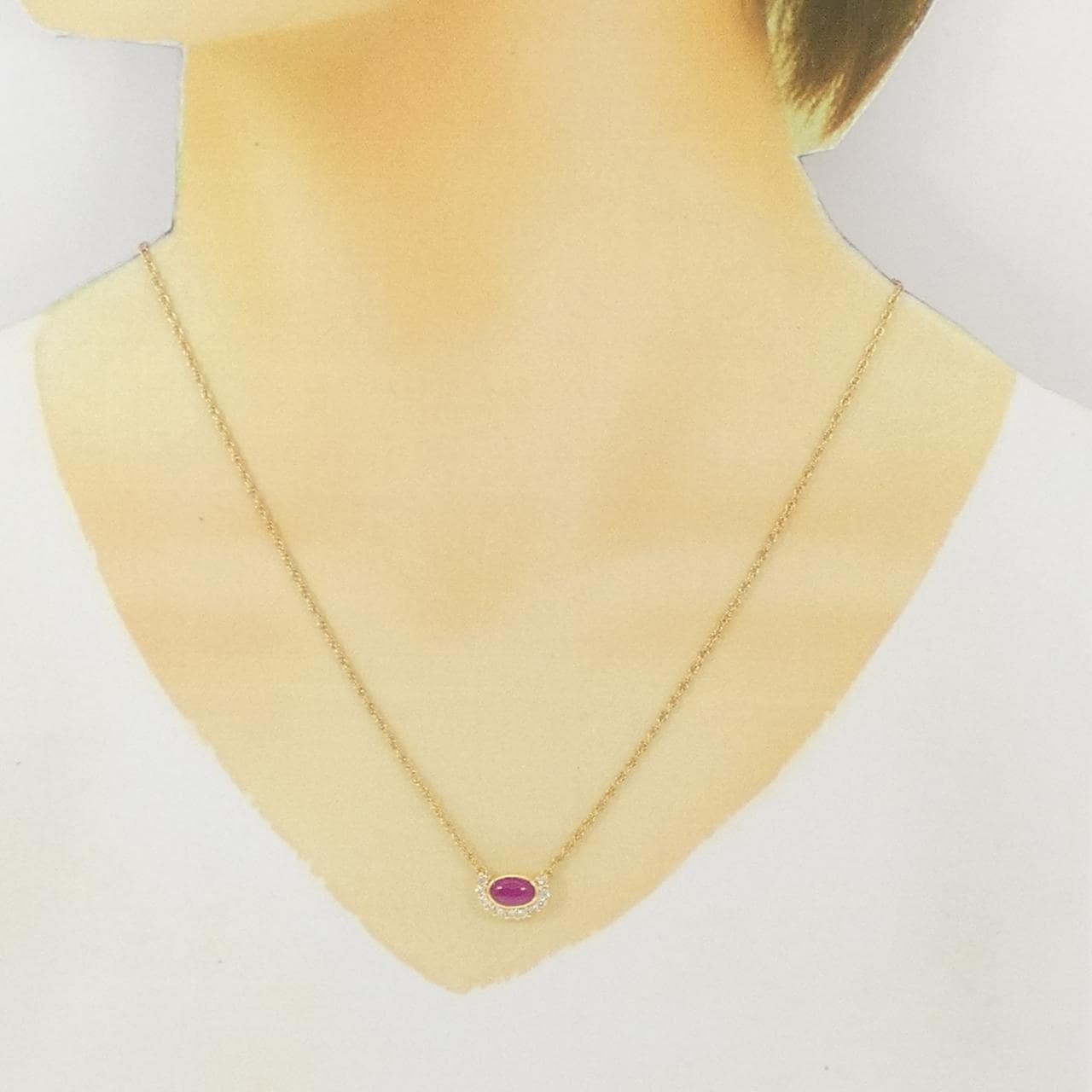 K18YG红宝石项链1.01CT