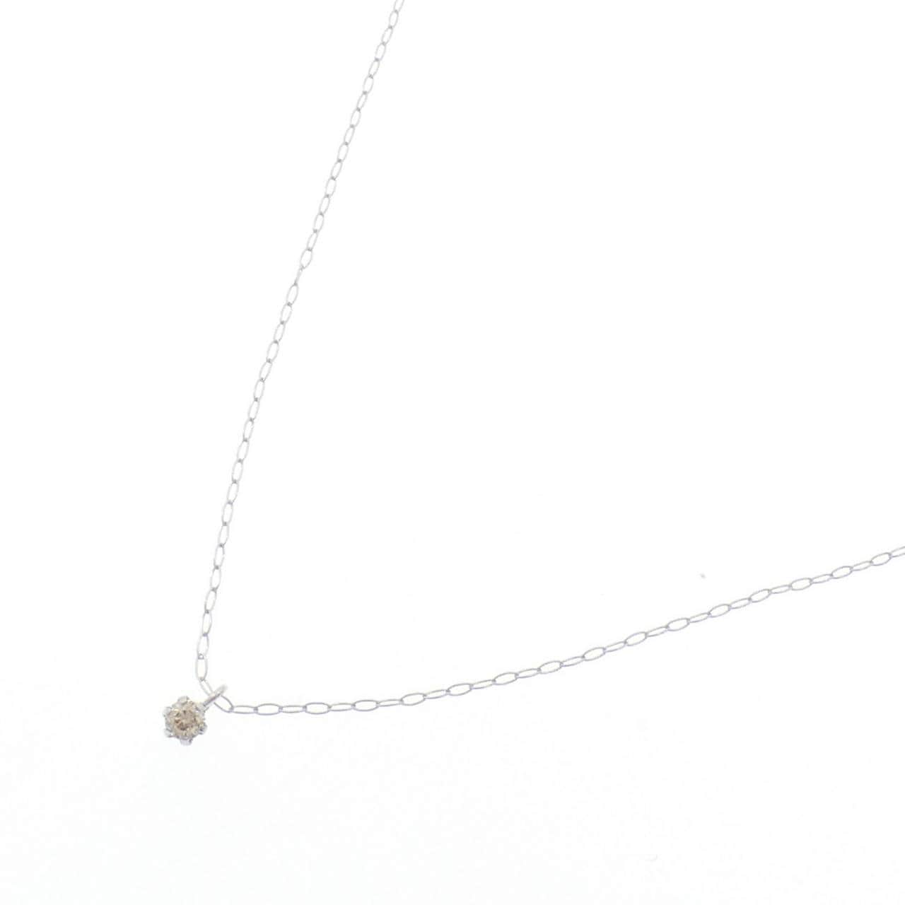 K10WG ソリティア ダイヤモンド ネックレス 0.05CT