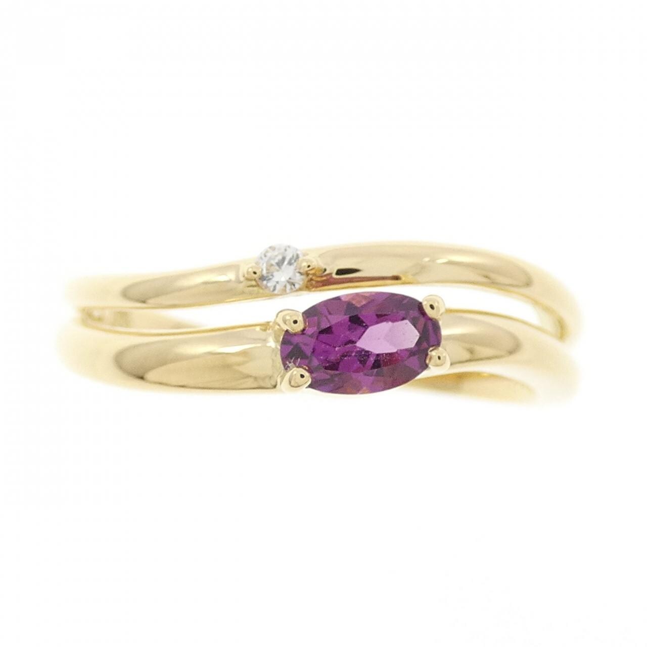 K18YG ガーネット リング 0.30CT