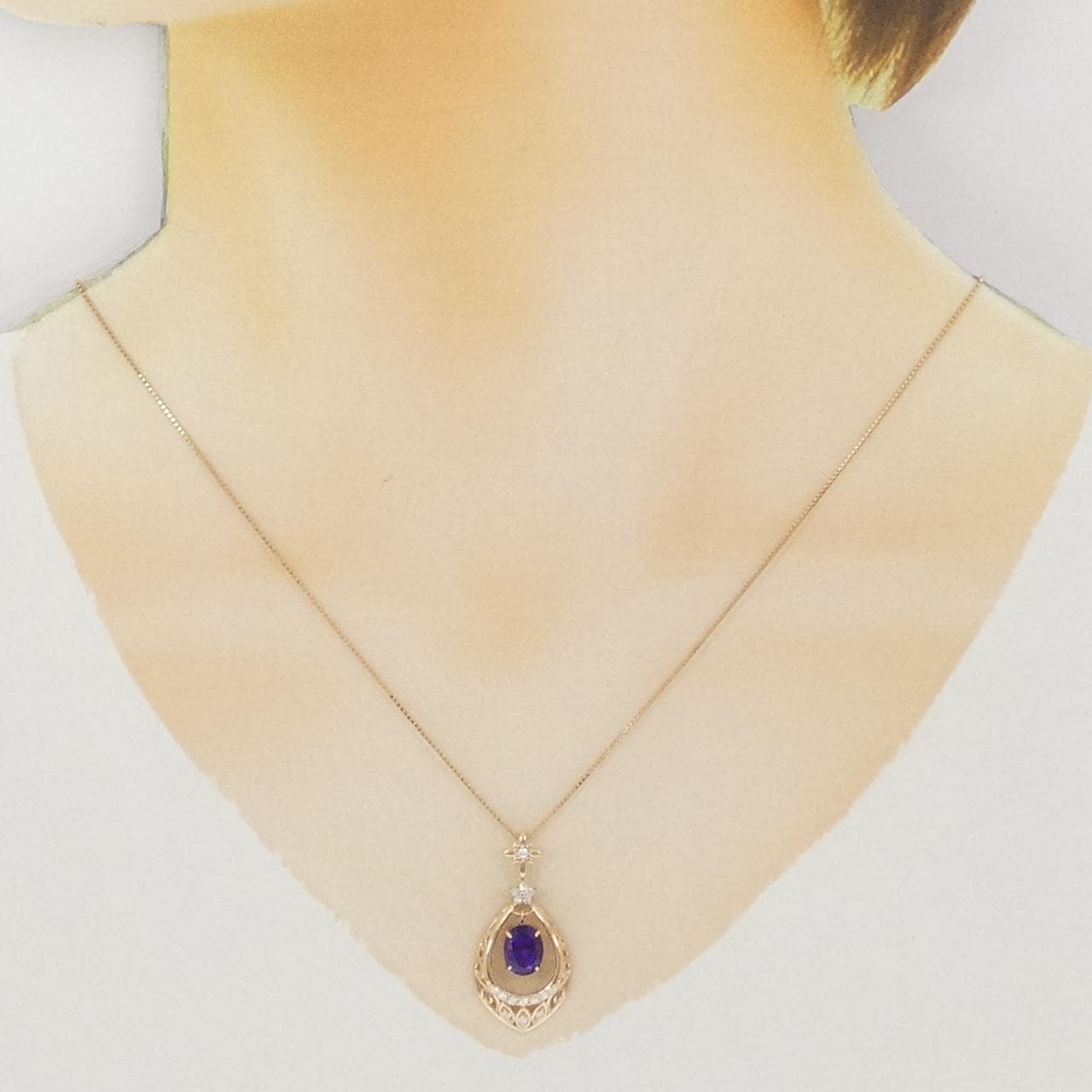K18PG紫水晶项链1.20CT