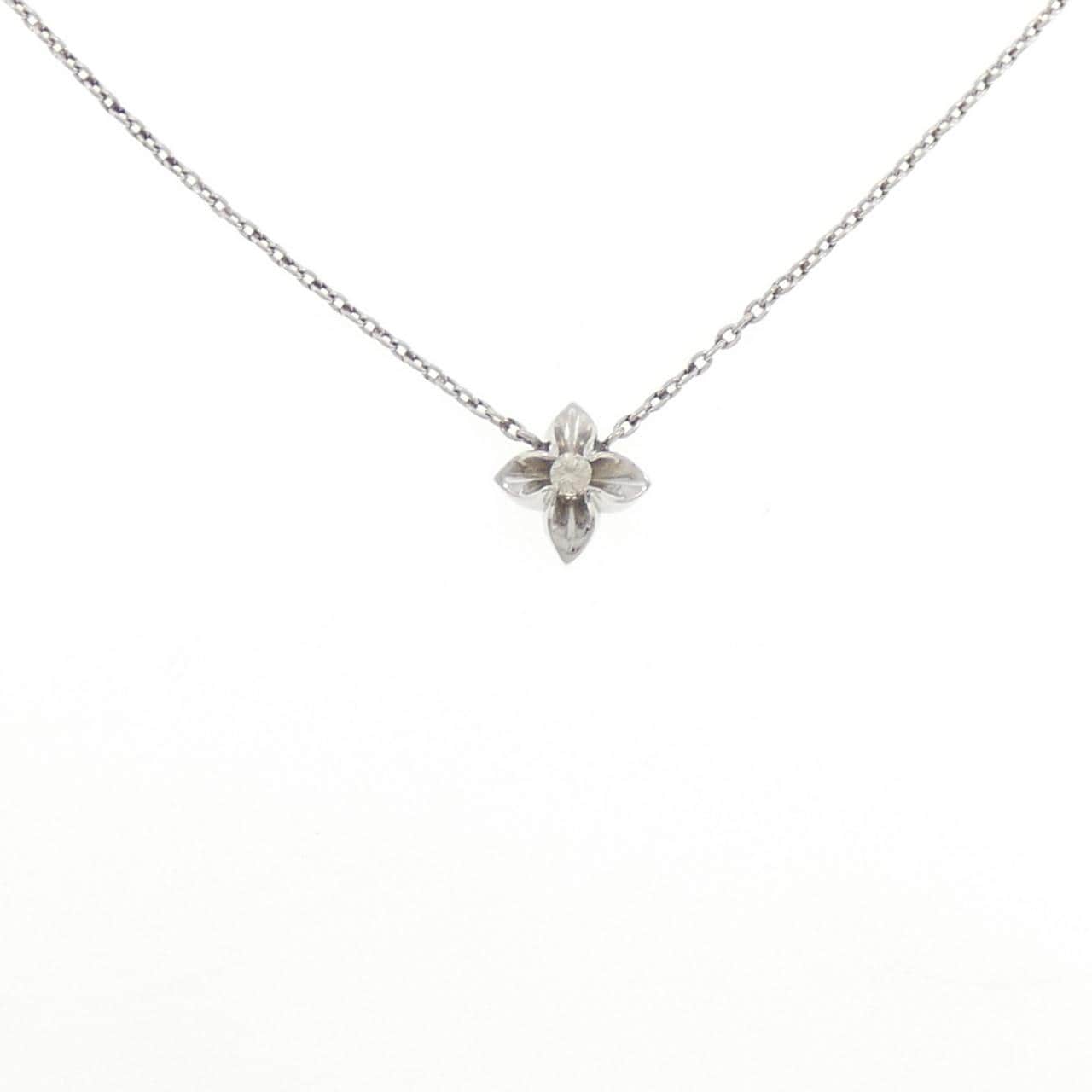 PT850 フラワー ダイヤモンド ネックレス 0.07CT