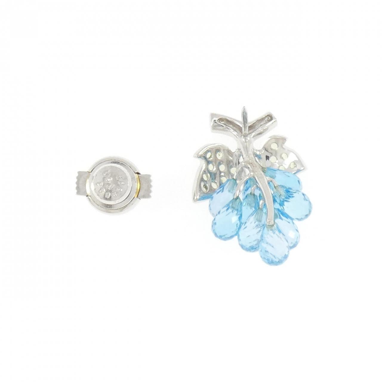 K18WG ブルートパーズ ブローチ 8.98CT