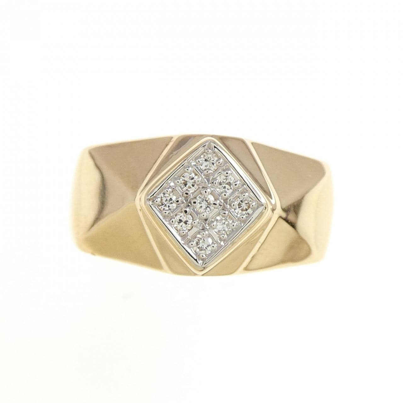 K18YG/PT900 ダイヤモンド リング 0.08CT