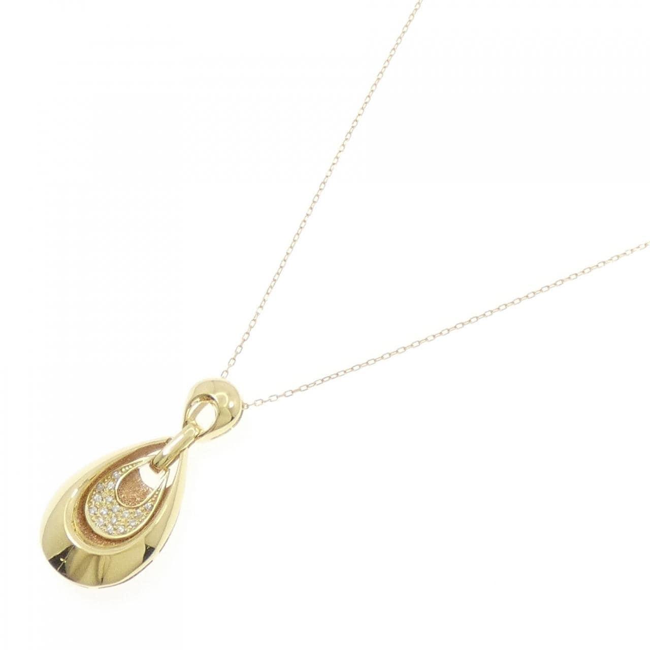 K18PG/K18YG ダイヤモンド ネックレス 0.10CT