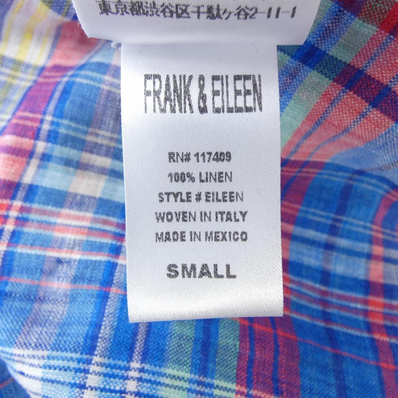 フランクアンドアイリーン FRANK&EILEEN シャツ