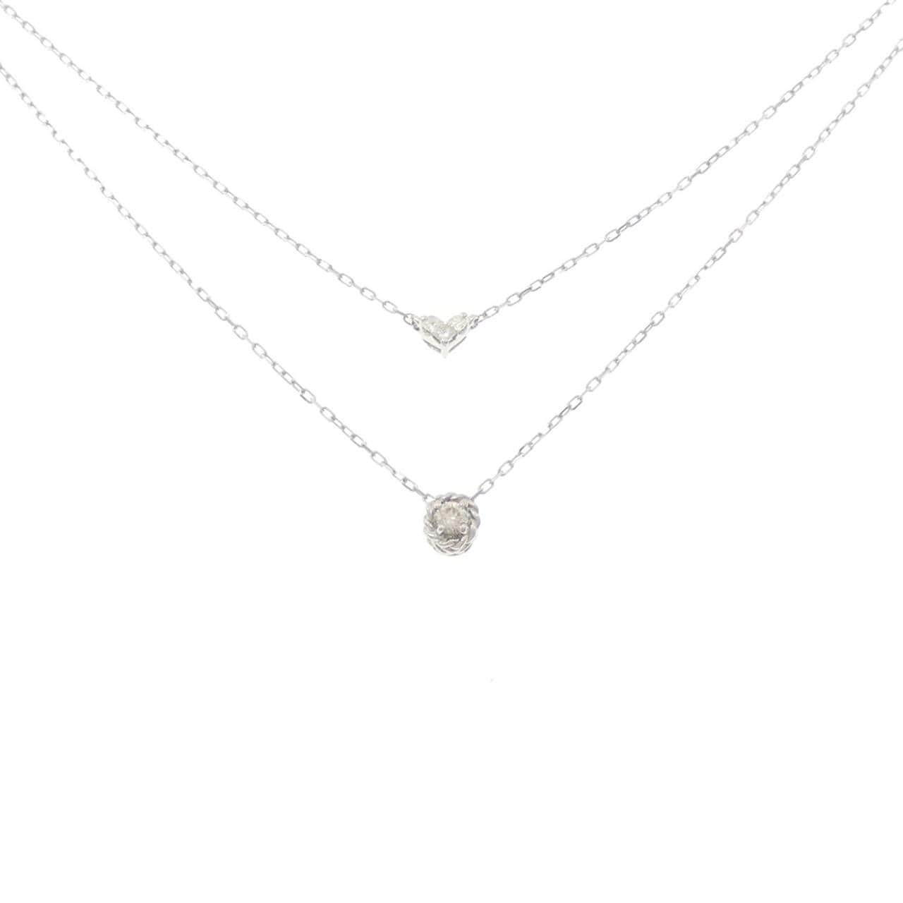 K10WG ハート ダイヤモンド ネックレス 0.03CT
