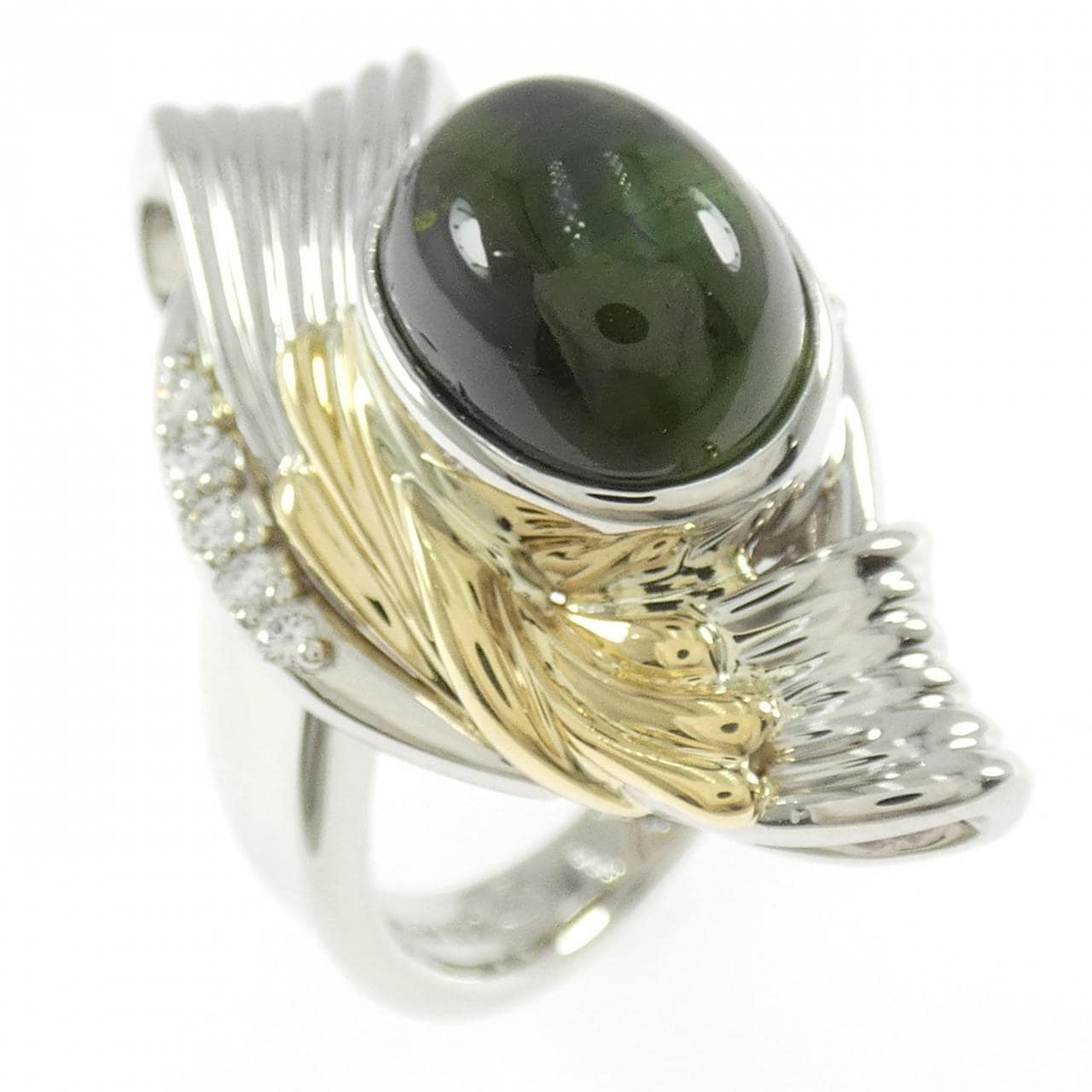 山本真理 トルマリンキャッツアイ リング 5.41CT