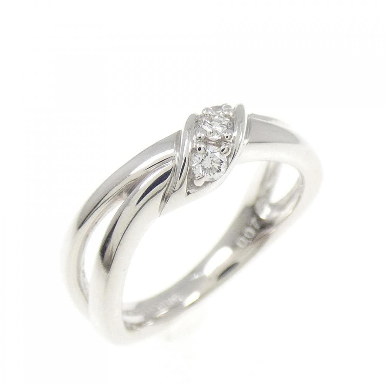 K18WG ダイヤモンド ピンキー リング 0.07CT