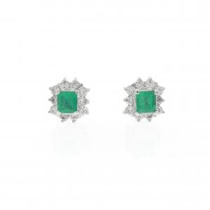 PT900 エメラルド ピアス 0.41CT