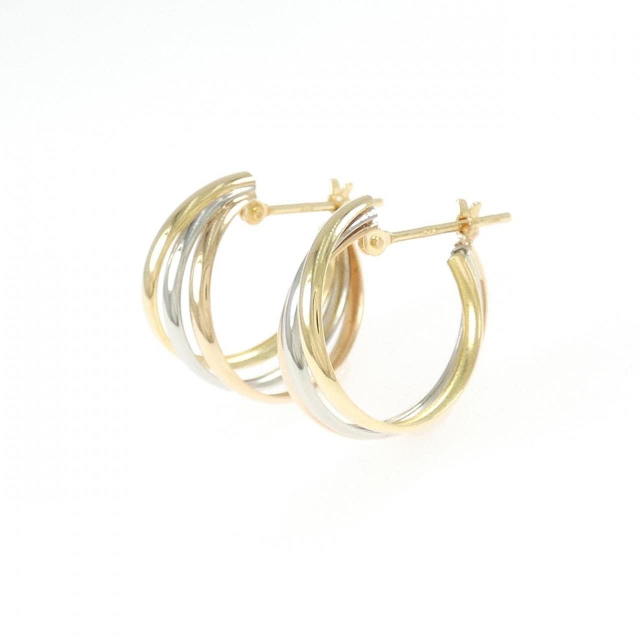 【新品】K18YG/PT900/K18PG フープ ピアス