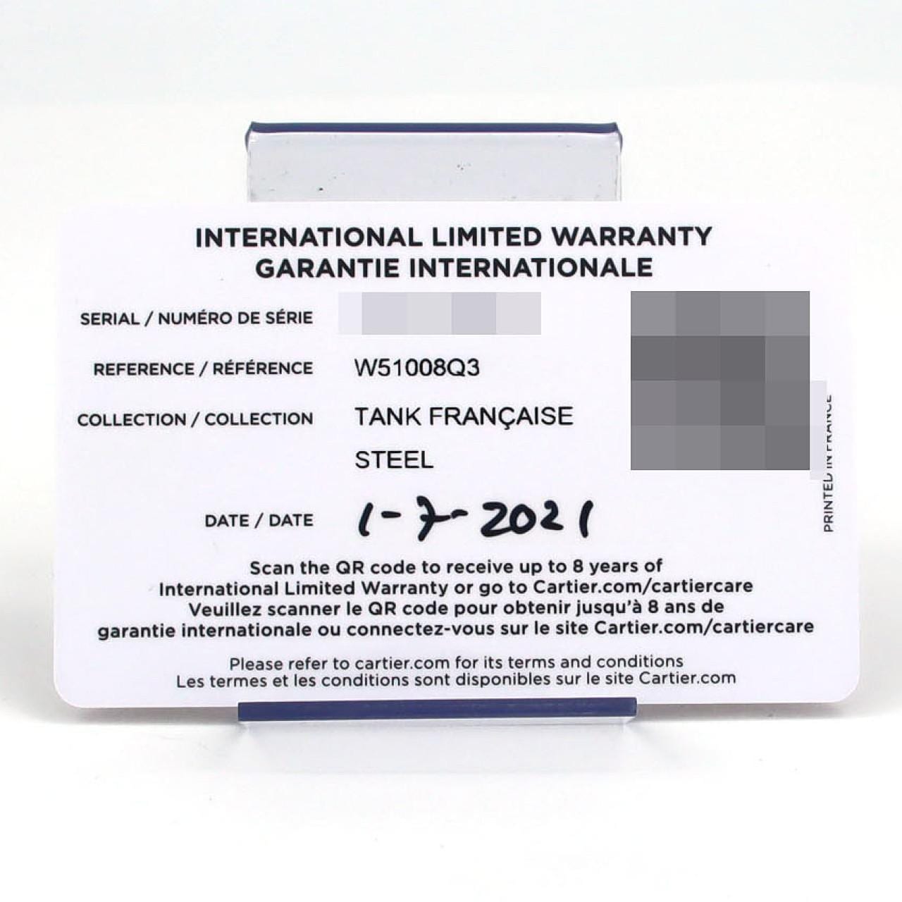 Cartier Tank Francaise SM W51008Q3 SS石英