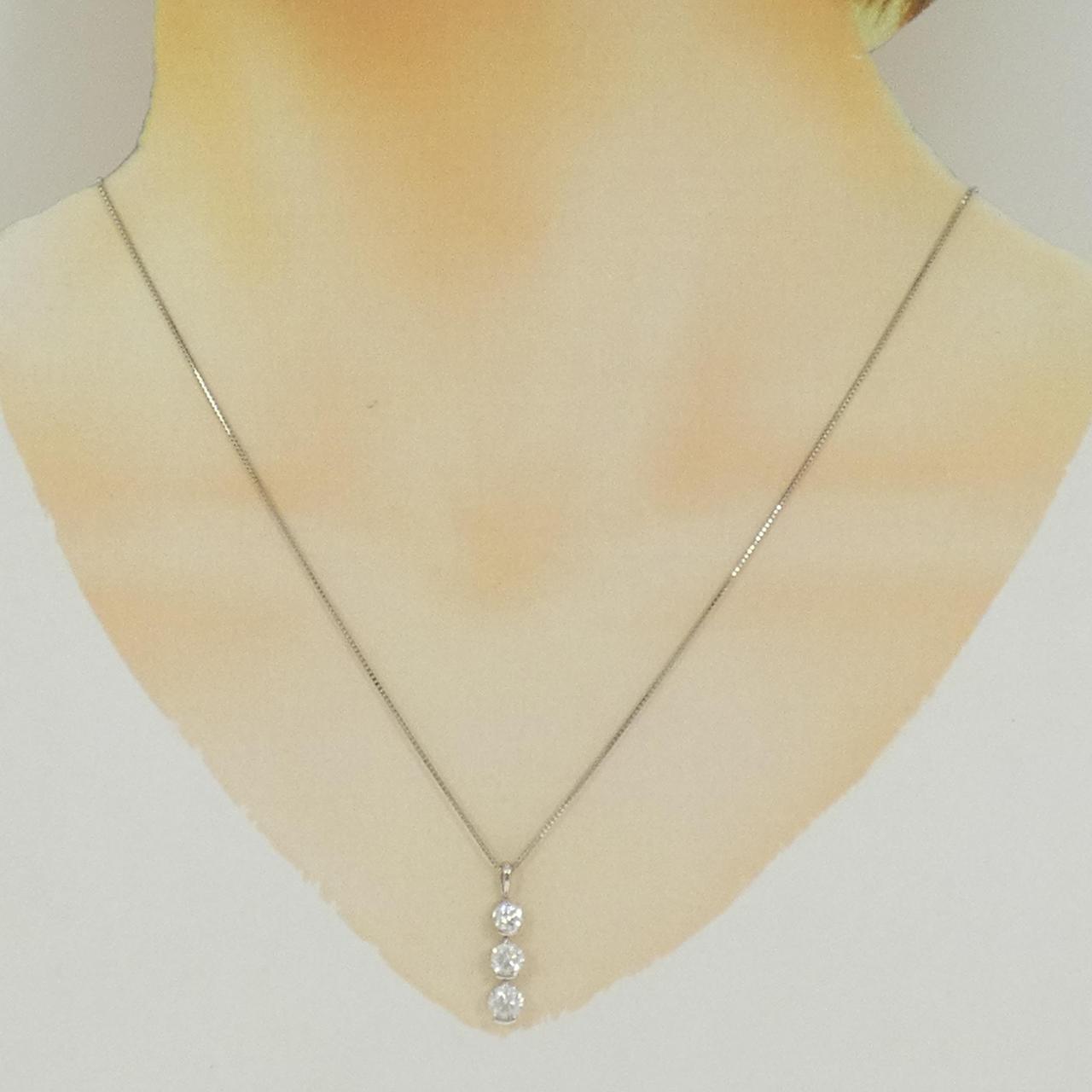 PT900/PT850 スリーストーン ダイヤモンド ネックレス 1.00CT