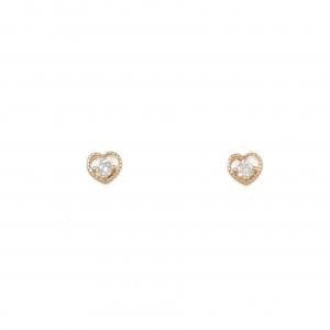 K10PG ハート ダイヤモンド ピアス 0.04CT