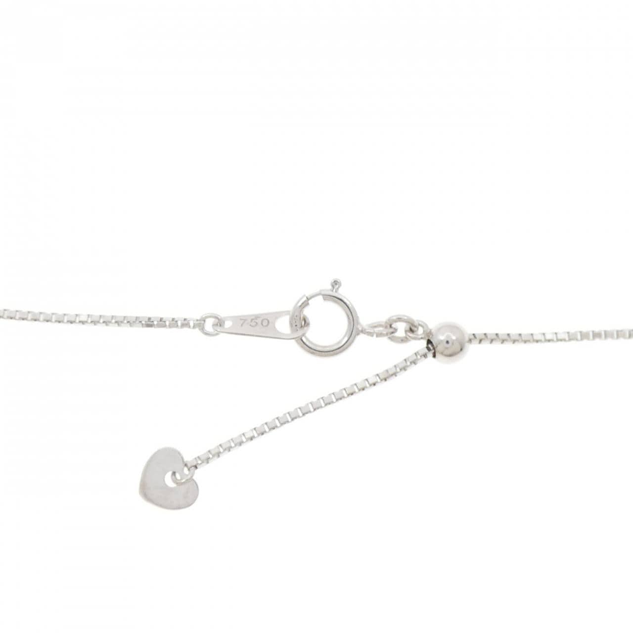 K18WG/750WG クロス ダイヤモンド ネックレス 0.20CT