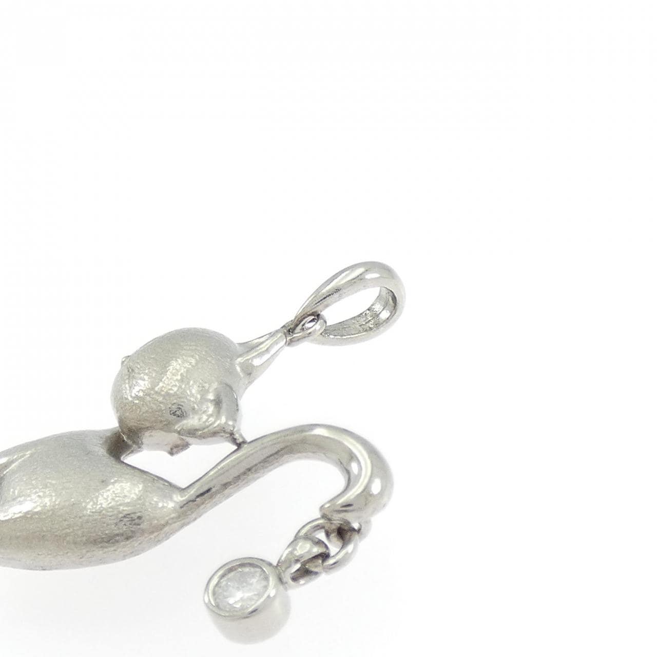 K18WG キャット ダイヤモンド ペンダント 0.10CT