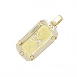 18KTYG イニシャルM ダイヤモンド ペンダント