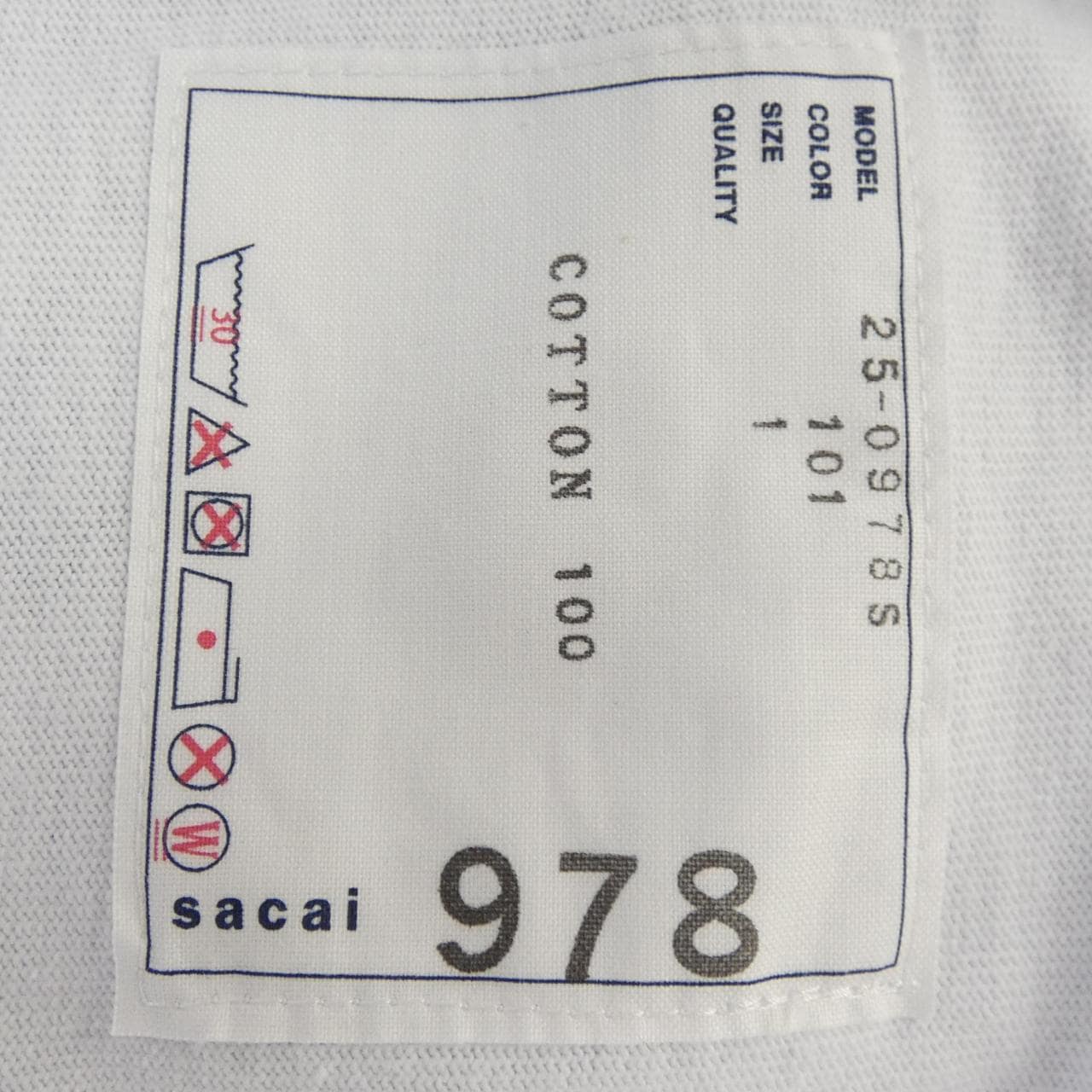 サカイ SACAI Flock Print L/S T-Shirt 25-0978S UNISEX Tシャツ