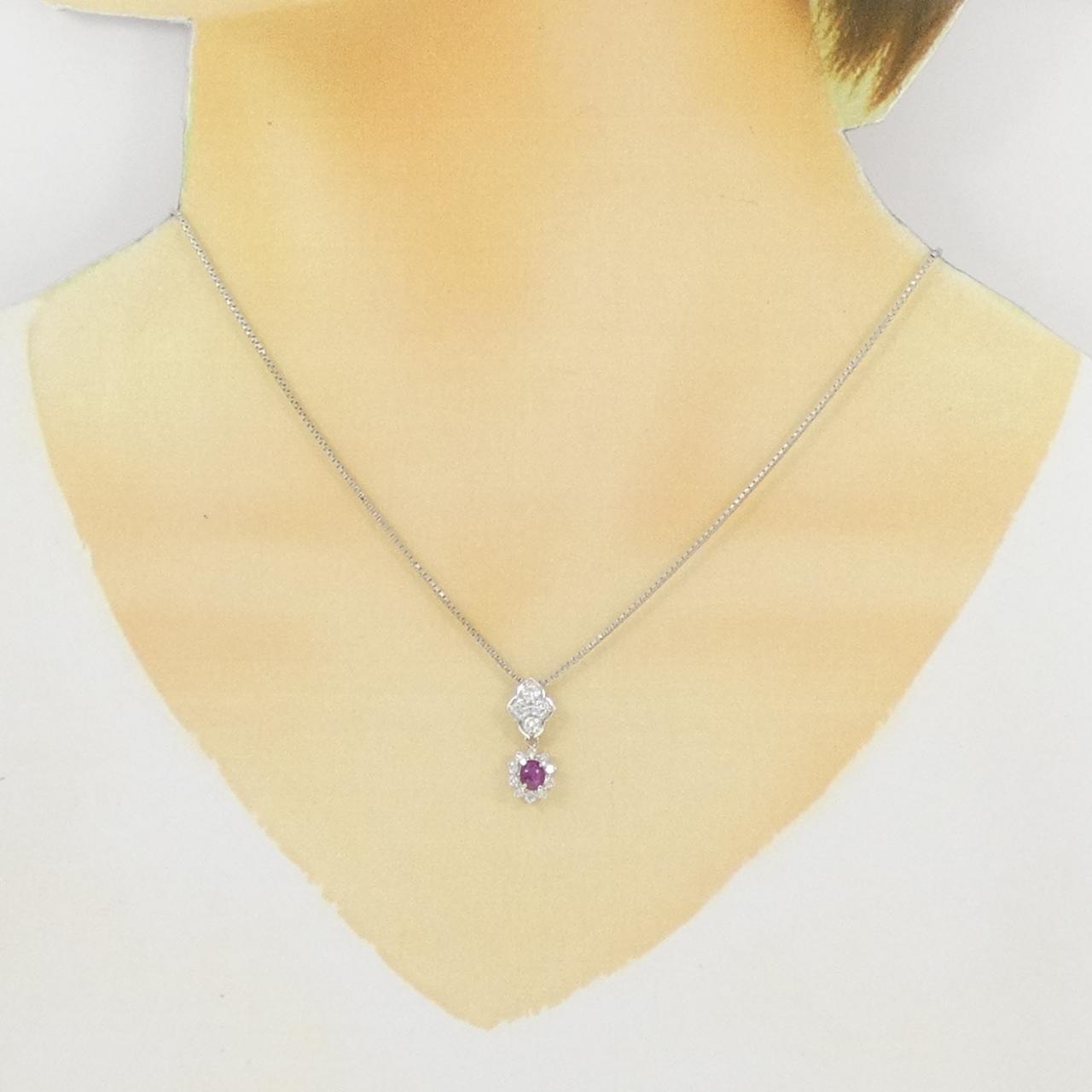 PT900/PT850 スタールビー ネックレス 0.574CT