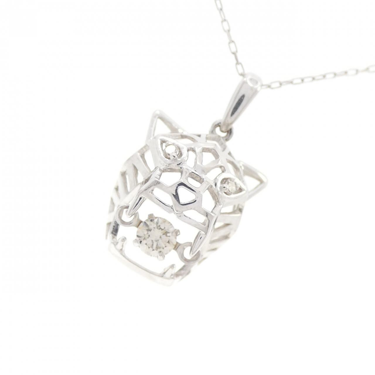K18WG ダイヤモンド ネックレス 0.10CT