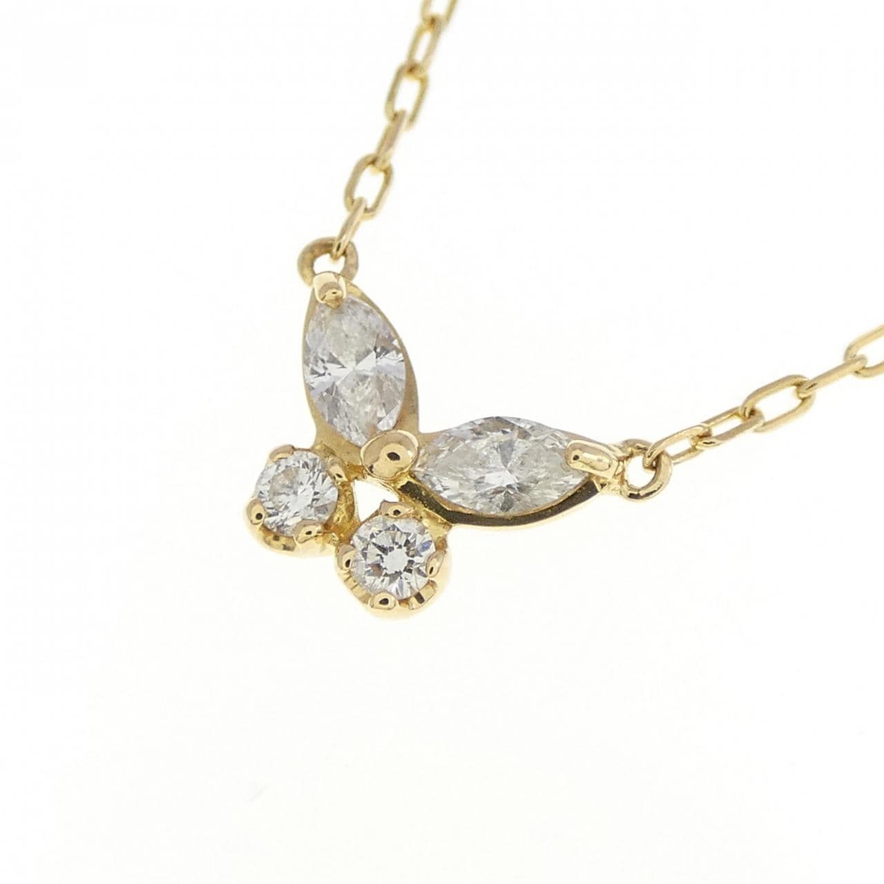 K18YG 蝴蝶鑽石項鍊 0.20CT