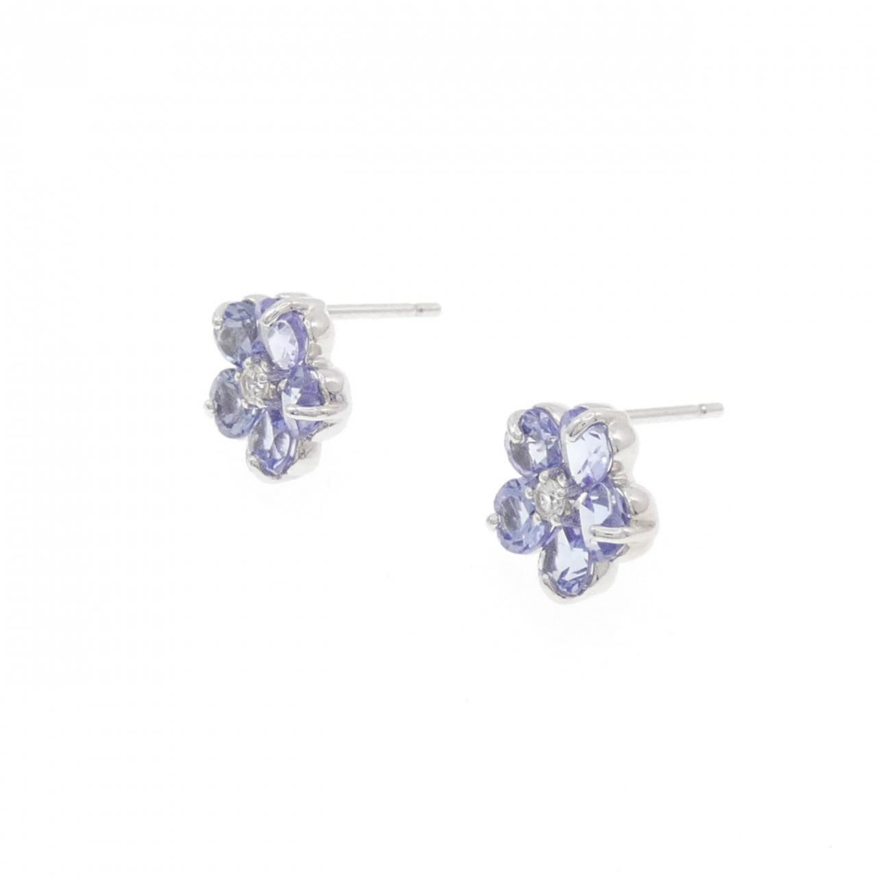 K10WG Flower Tanzanite Earrings