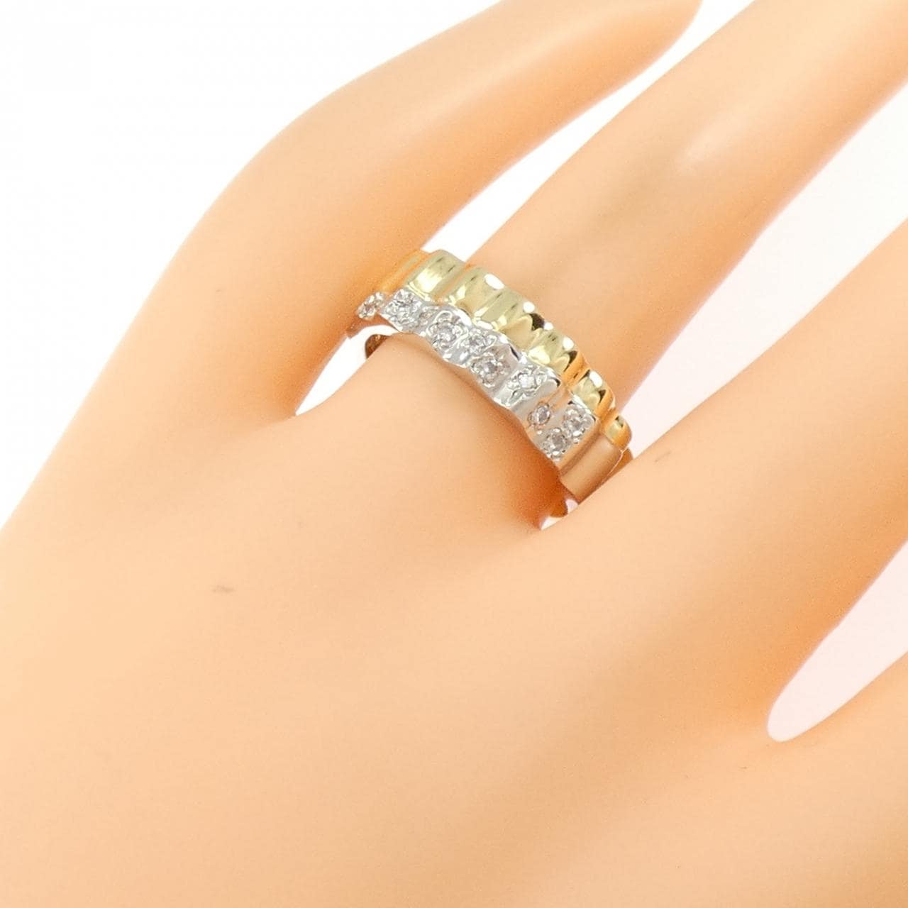 K18YG/PT900 ダイヤモンド リング 0.17CT