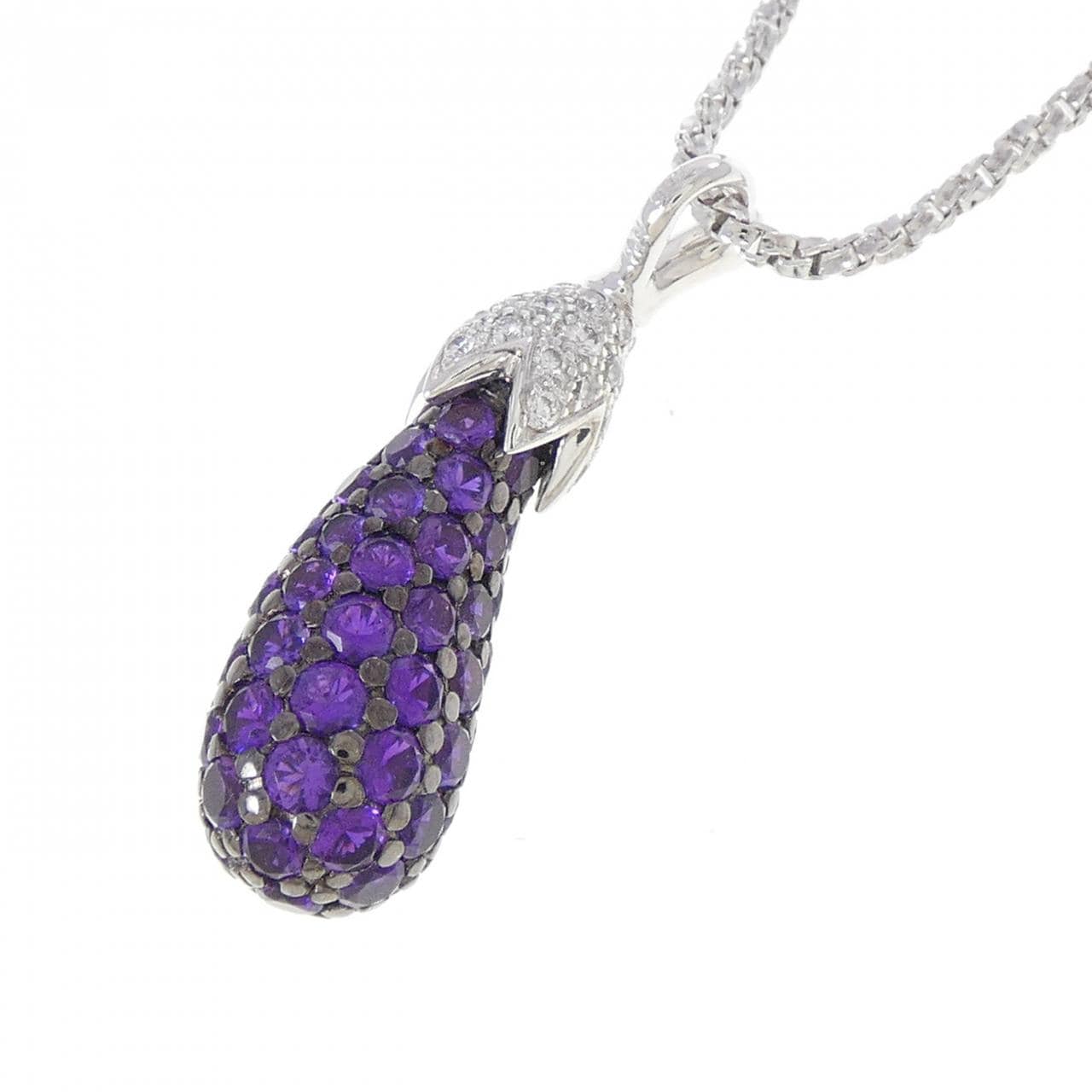 750WG/750BG/K18WG アメジスト ネックレス