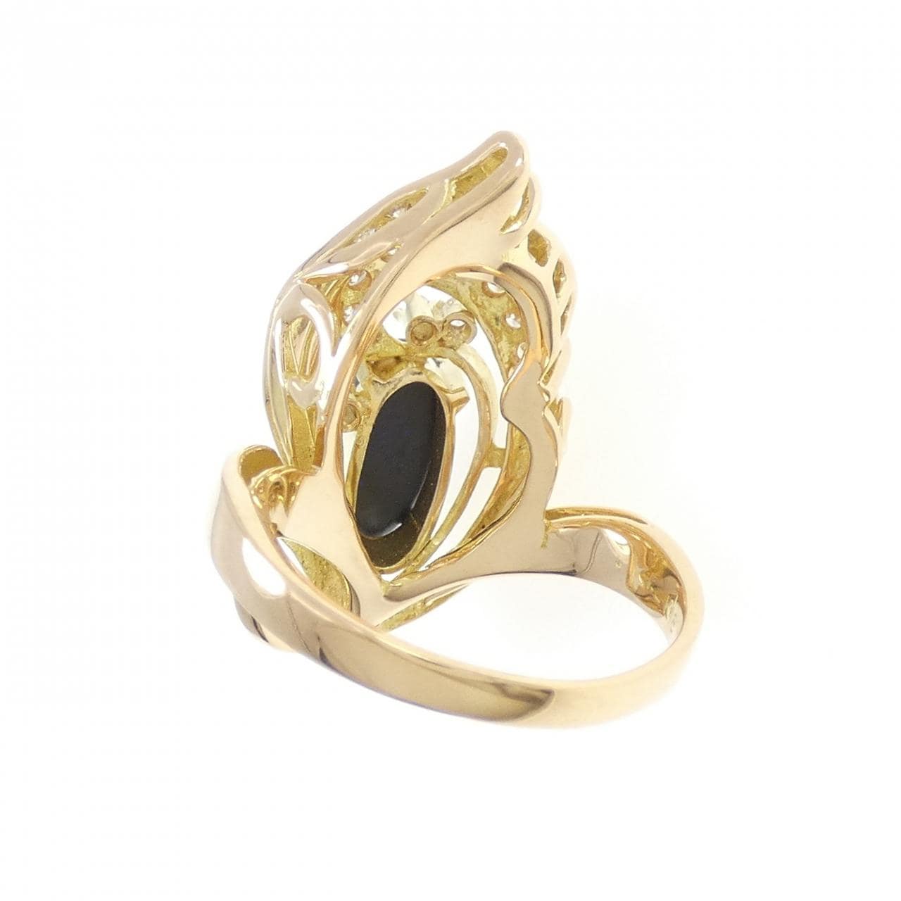 K18YG ブラックオパール リング 1.49CT