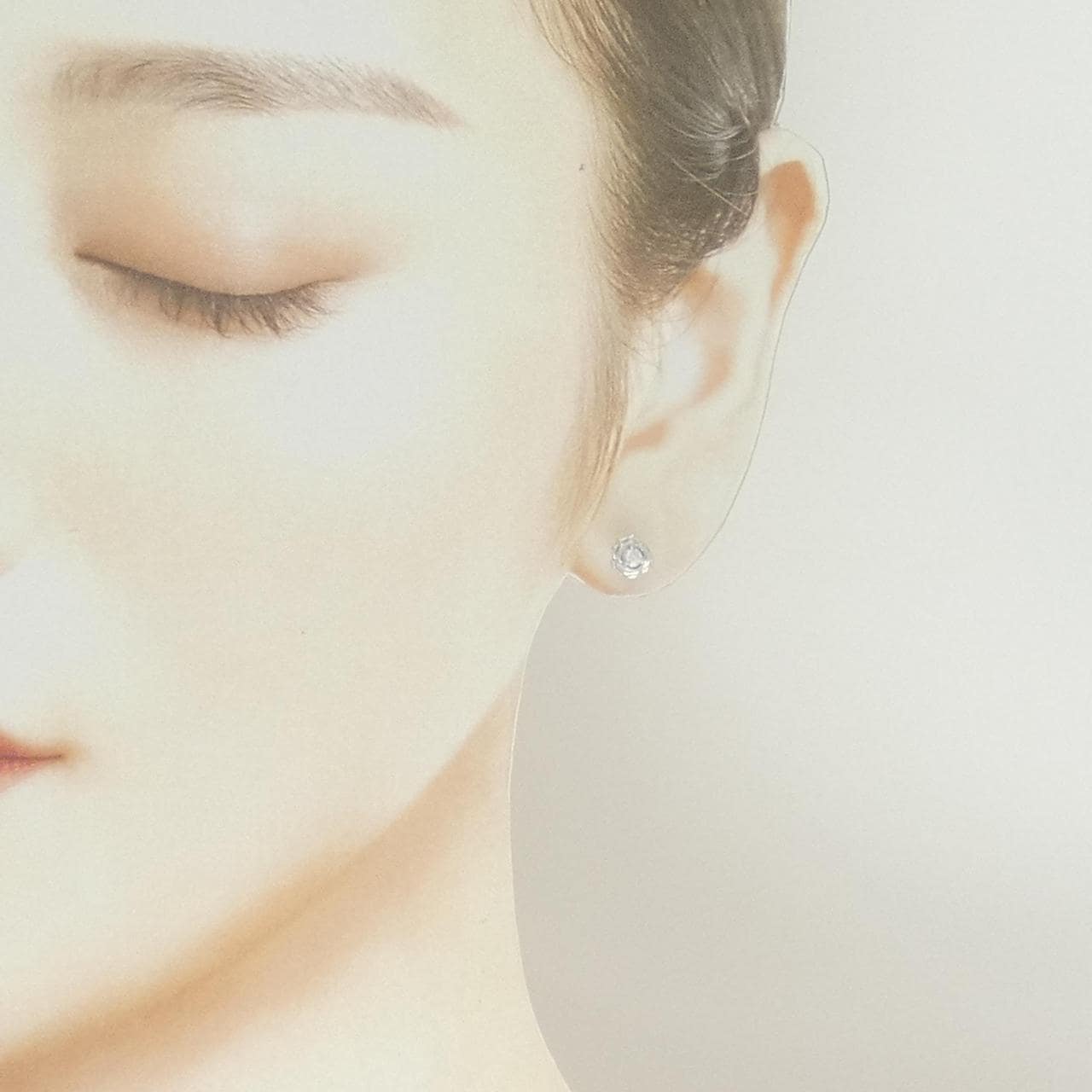 PT900 ローズ ダイヤモンド ピアス