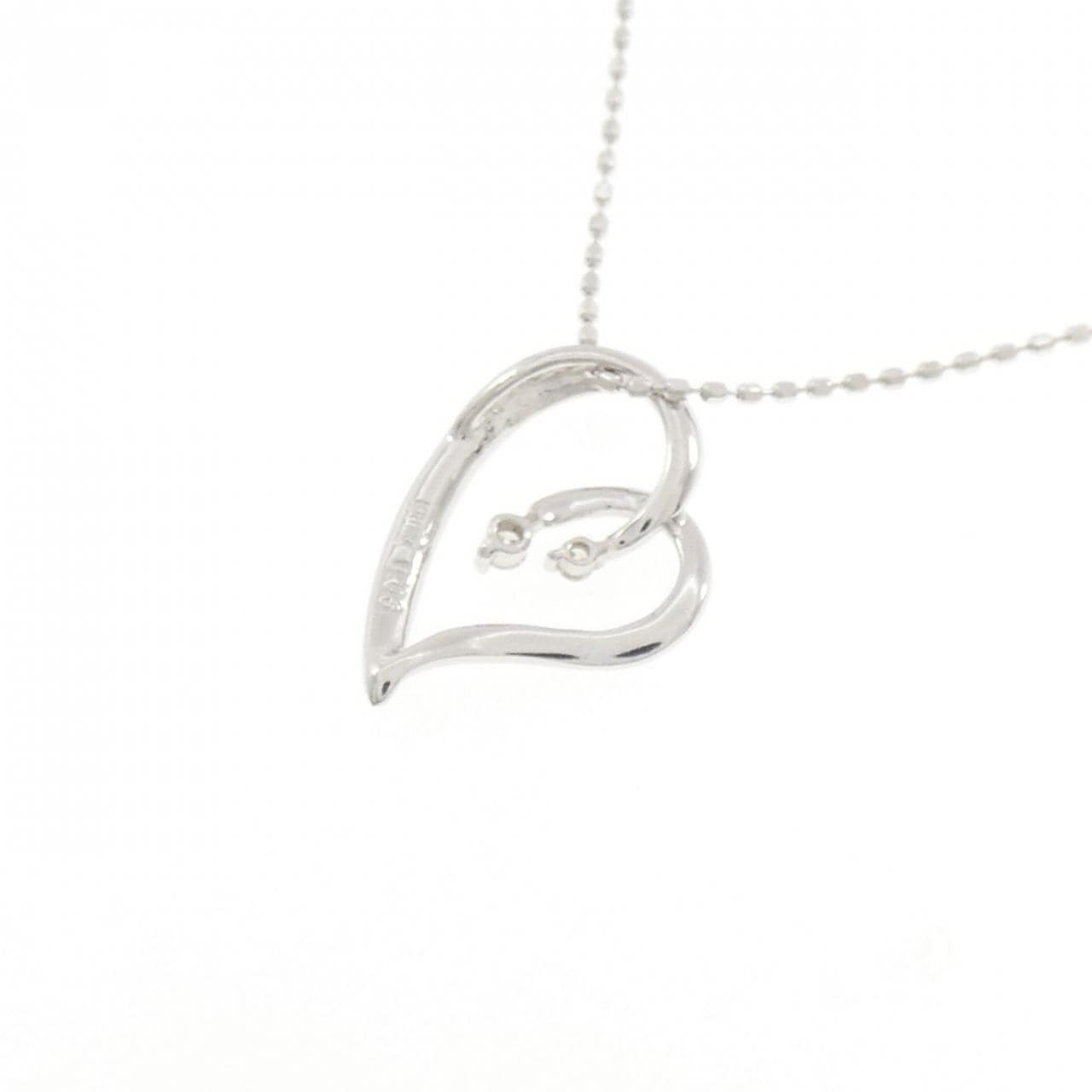 K18WG ハート ダイヤモンド ネックレス 0.03CT