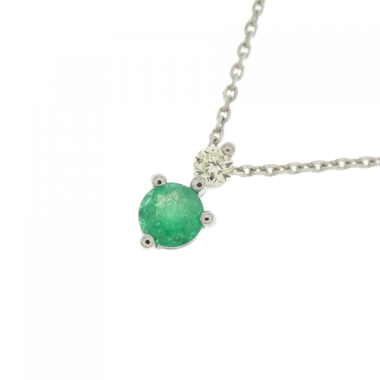 PT950 エメラルド ネックレス 0.20CT