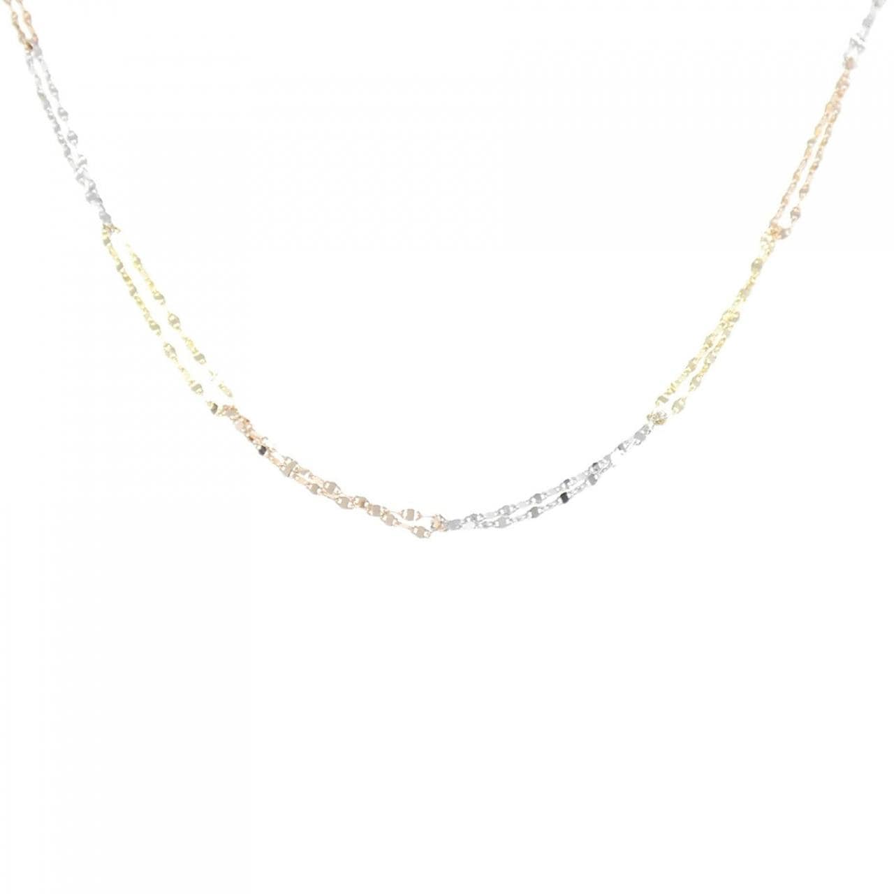 14K three-color necklace