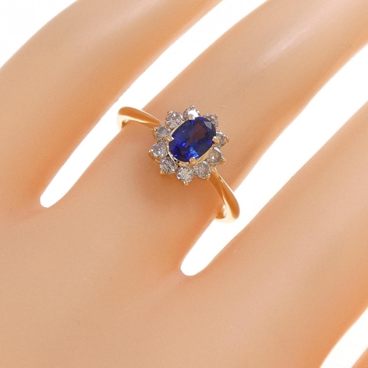 K18YG サファイヤ リング 0.3CT