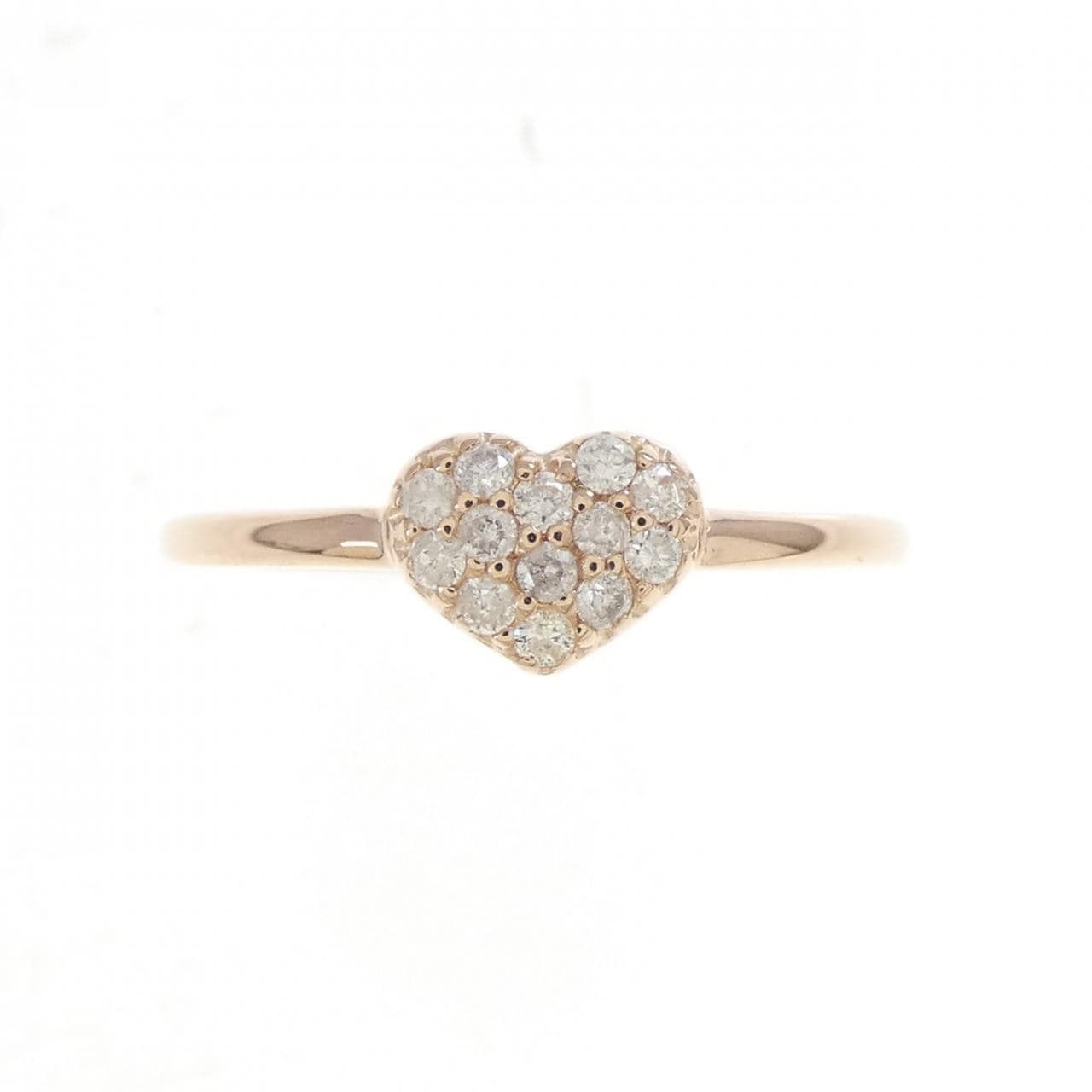 K10PG ハート ダイヤモンド リング 0.11CT