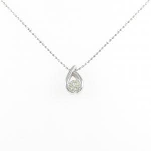 K18WG ソリティア ダイヤモンド ネックレス 0.216CT