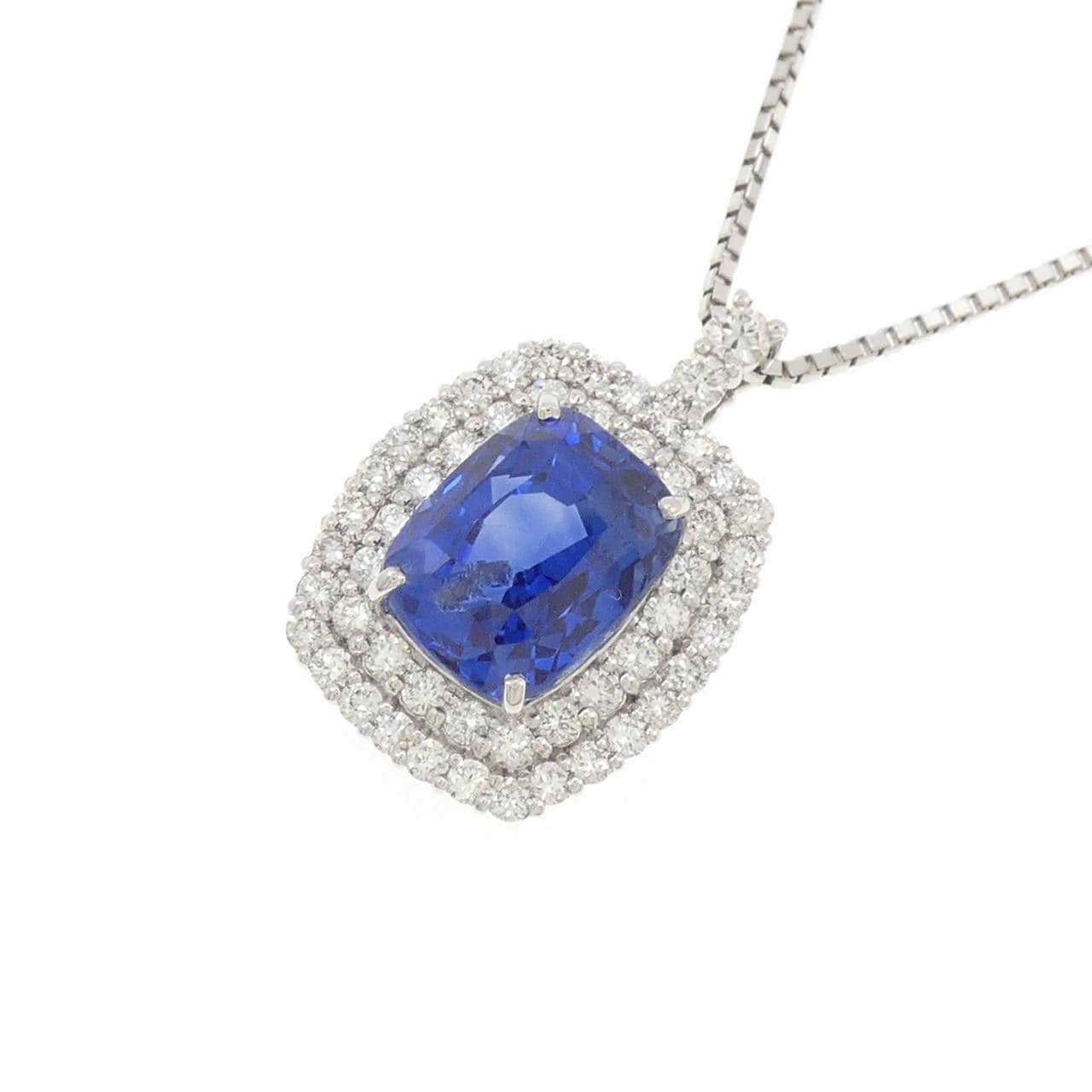 【リメイク】PT 非加熱 サファイヤ ネックレス 5.69CT スリランカ産