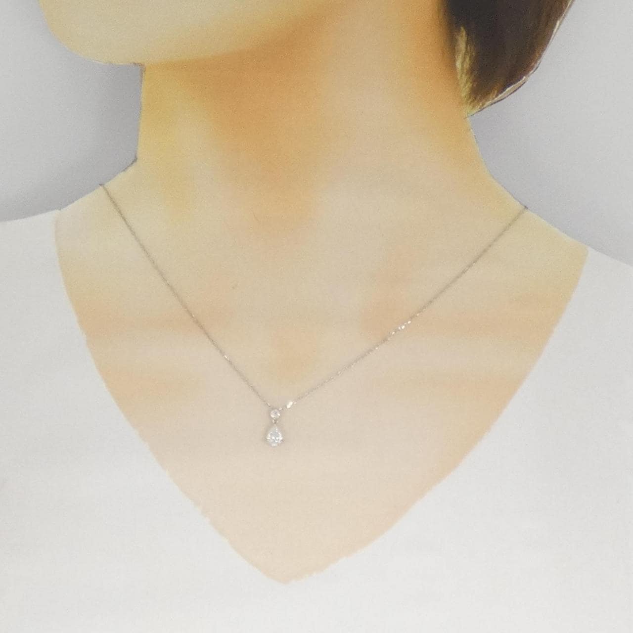 PT900/PT850 ダイヤモンド ネックレス 0.516CT F SI2 ペアシェイプ